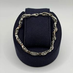 Vintage Sterling Silver .925 Infinity Twist Link Bracelet